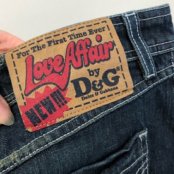 Y2K🔥Dolce & Gabbana❤Love Affair Mini Skirt|Dark Wash Blue Denim - Picture 4 of 14
